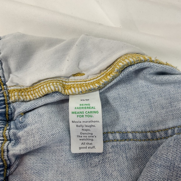 Aerie Light Blue Distressed Jean Shorts - Picture 3 of 5